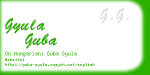 gyula guba business card